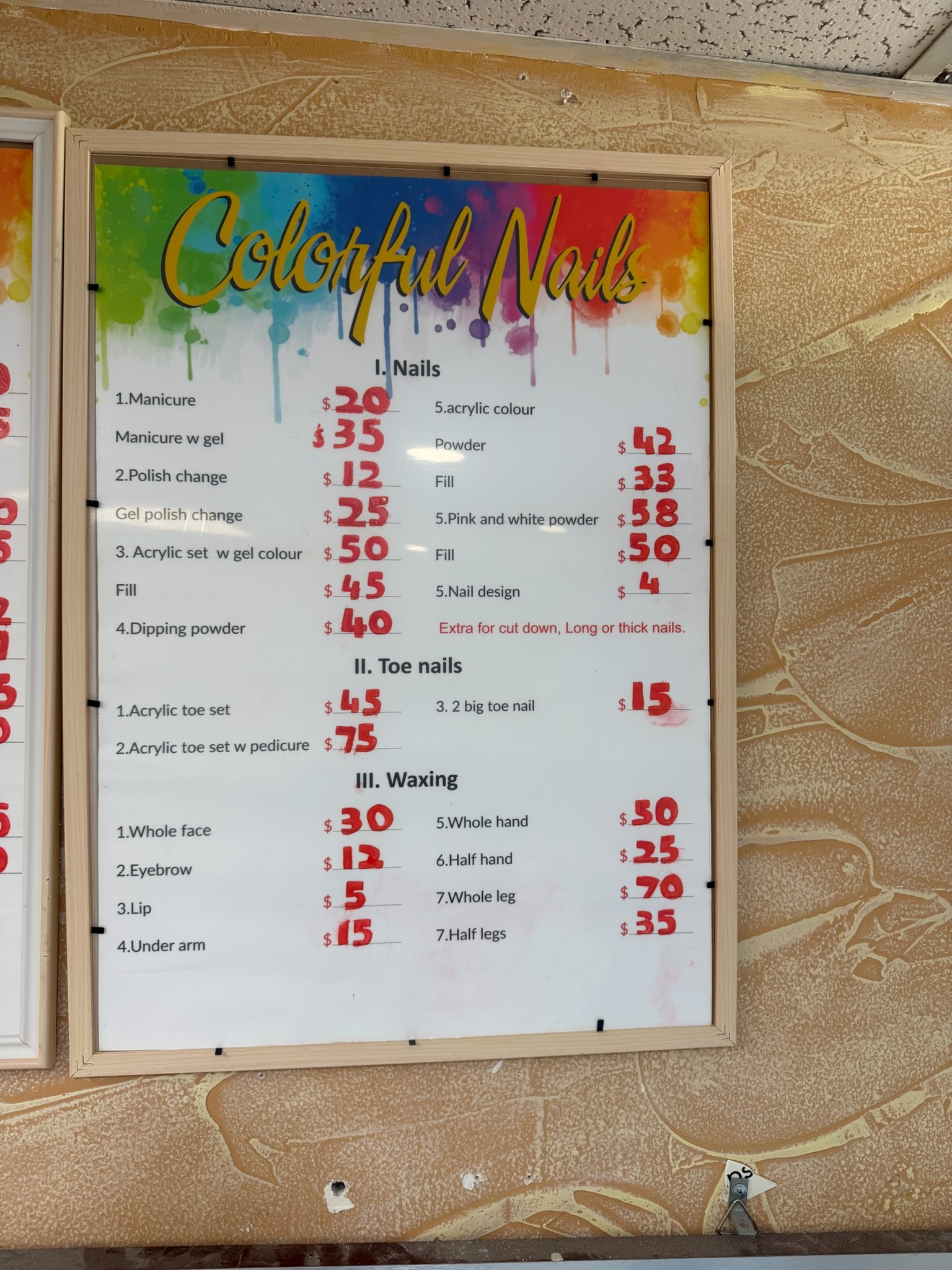 Colorful Nails service board